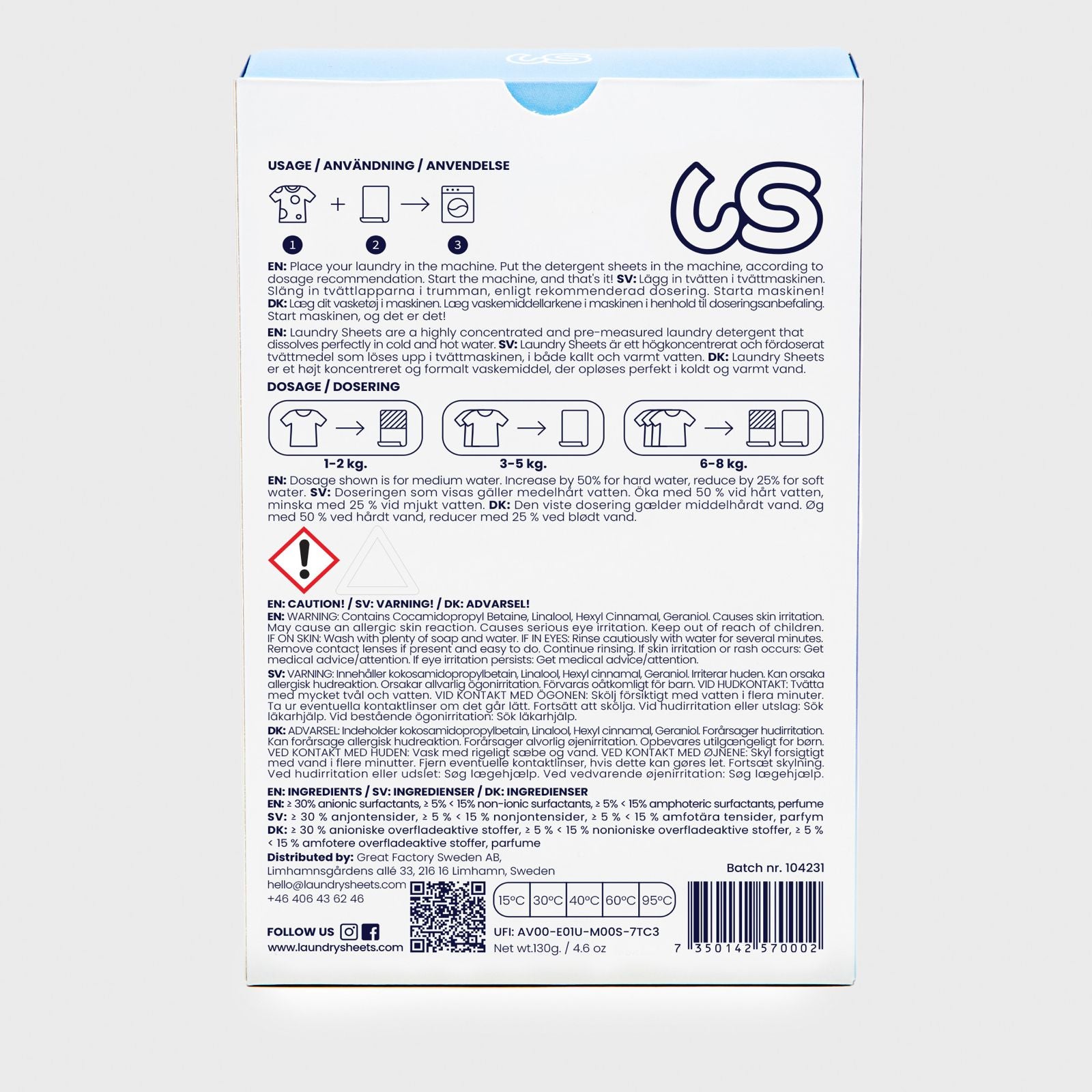 Laundry Sheets - 60 Loads